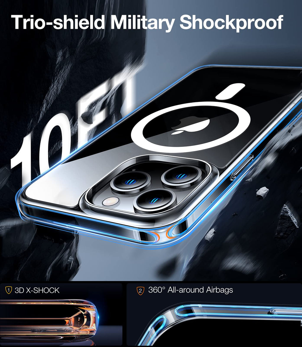 TORRAS Magnetic Shockproof for iPhone 12 Pro Case/iPhone 12 Case, [Military-Grade Drop Tested] [Compatible with MagSafe] Translucent Slim Protective Anti-Scratch, Black