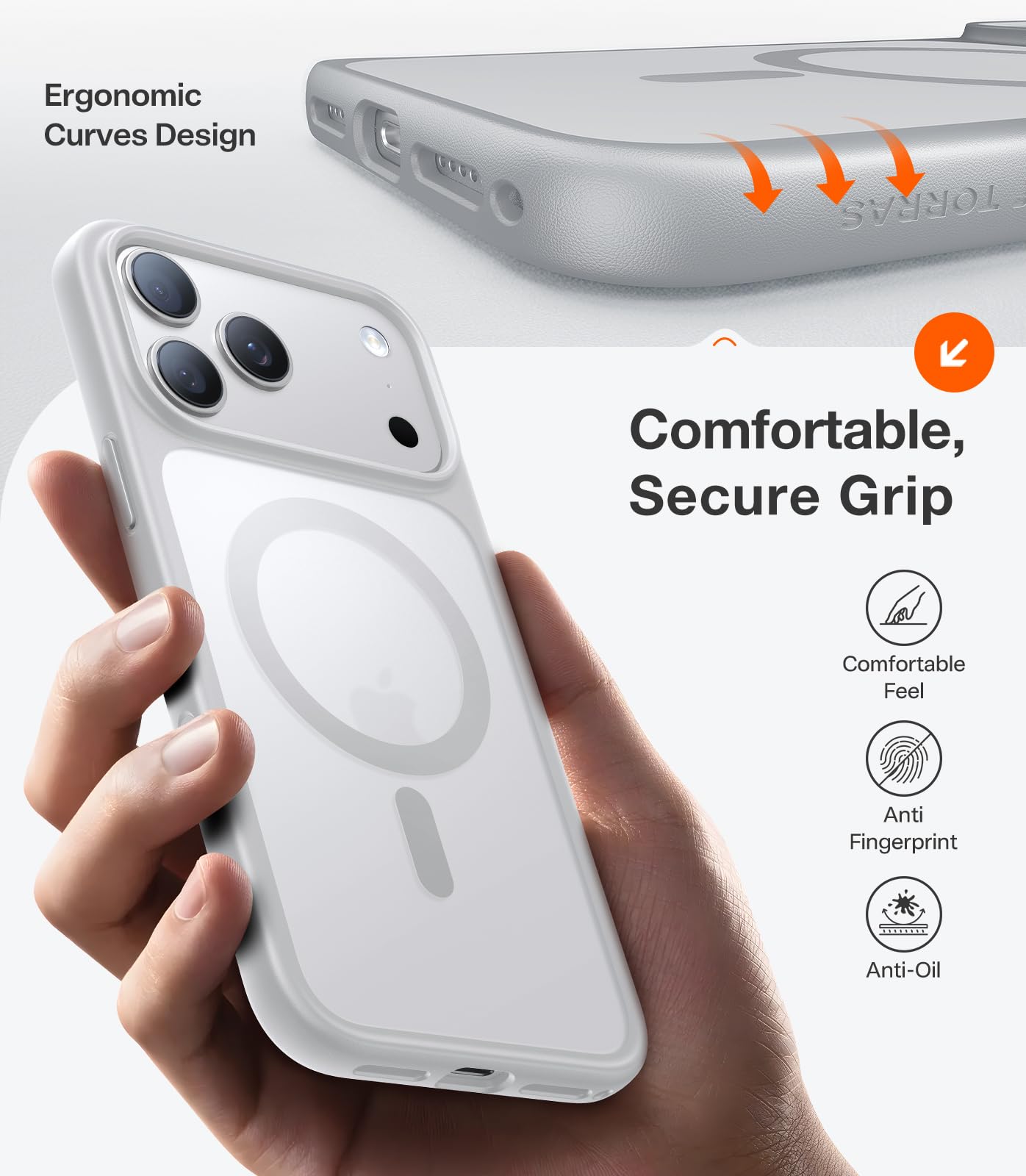 TORRAS Magnetic Shockproof for iPhone 12 Pro Case/iPhone 12 Case, [Military-Grade Drop Tested] [Compatible with MagSafe] Translucent Slim Protective Anti-Scratch, Black