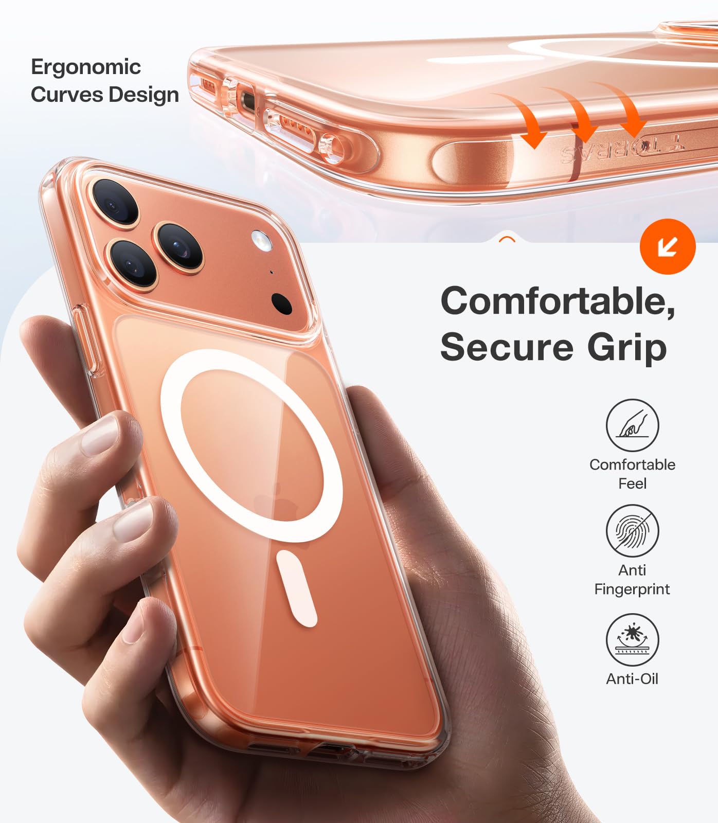 TORRAS Magnetic Shockproof for iPhone 12 Pro Case/iPhone 12 Case, [Military-Grade Drop Tested] [Compatible with MagSafe] Translucent Slim Protective Anti-Scratch, Black