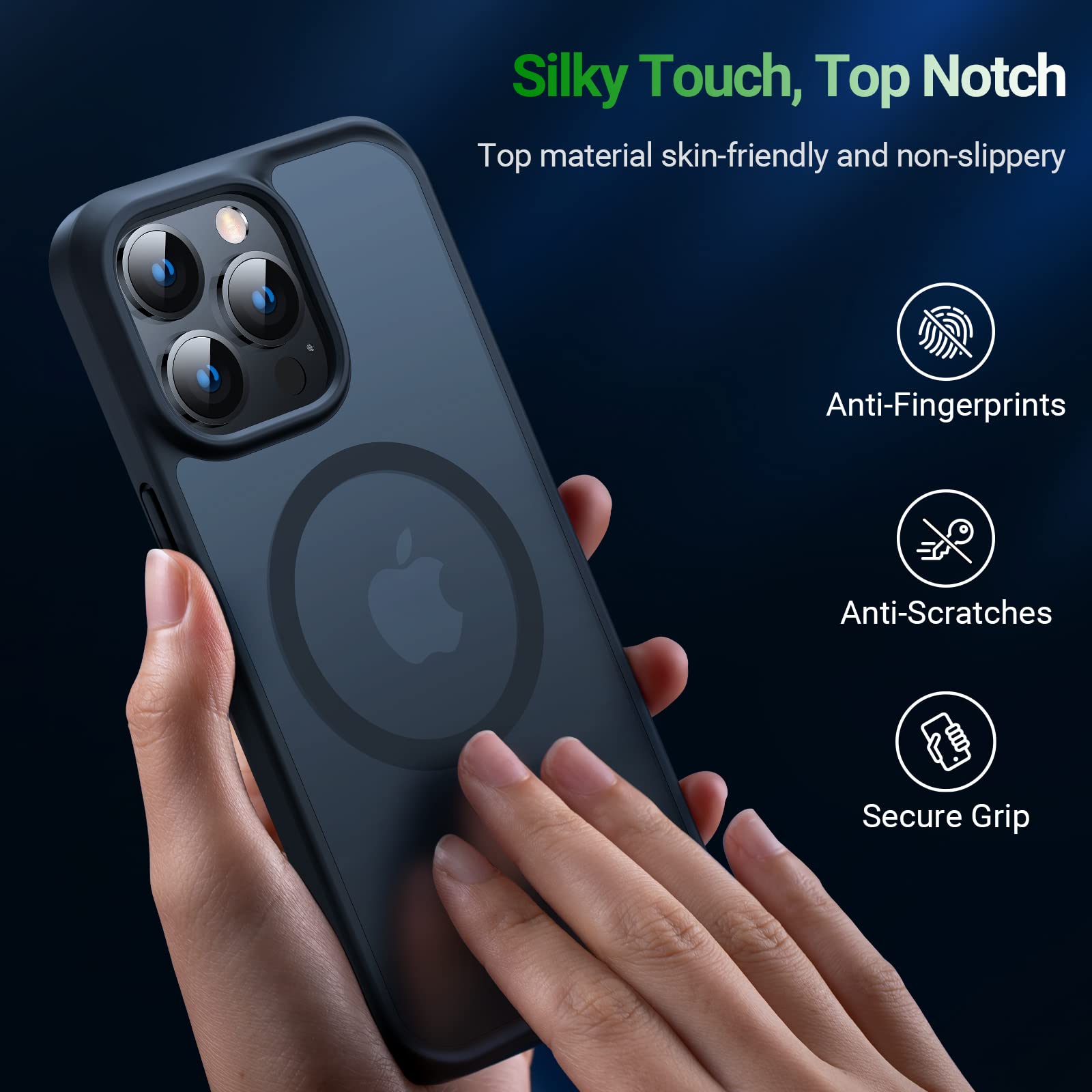 TORRAS Magnetic Shockproof for iPhone 12 Pro Case/iPhone 12 Case, [Military-Grade Drop Tested] [Compatible with MagSafe] Translucent Slim Protective Anti-Scratch, Black