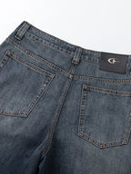 Men's Vintage Washed Gradient Wide-Leg Baggy Jeans