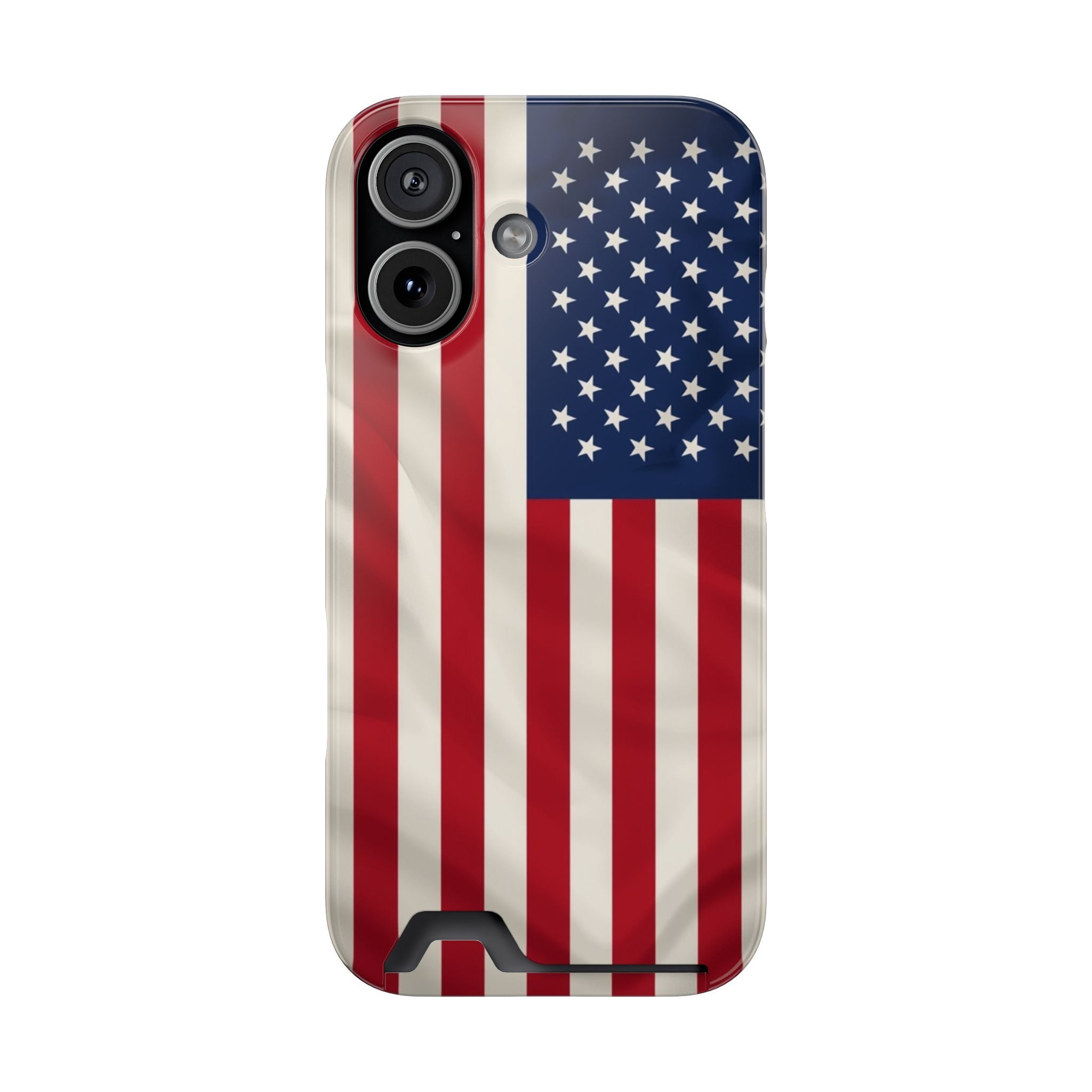 American Flag Phone Case with Card Holder — Patriotic Slim Wallet Phone Case