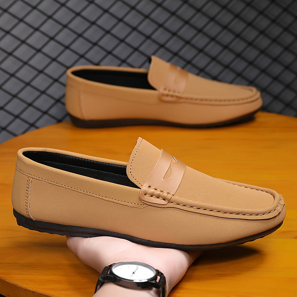 Men's Solid Color Canvas Penny Loafers