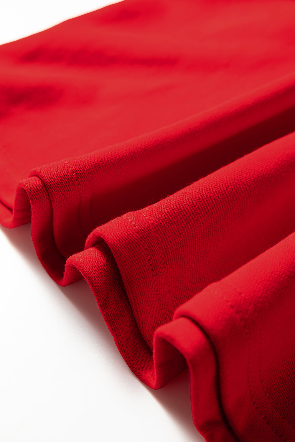 Fiery Red Varsity Contrast Banded Sleeve Shift Sweatshirt Dress