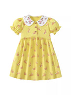 Children's Bunny Print Peter Pan Collar Dress