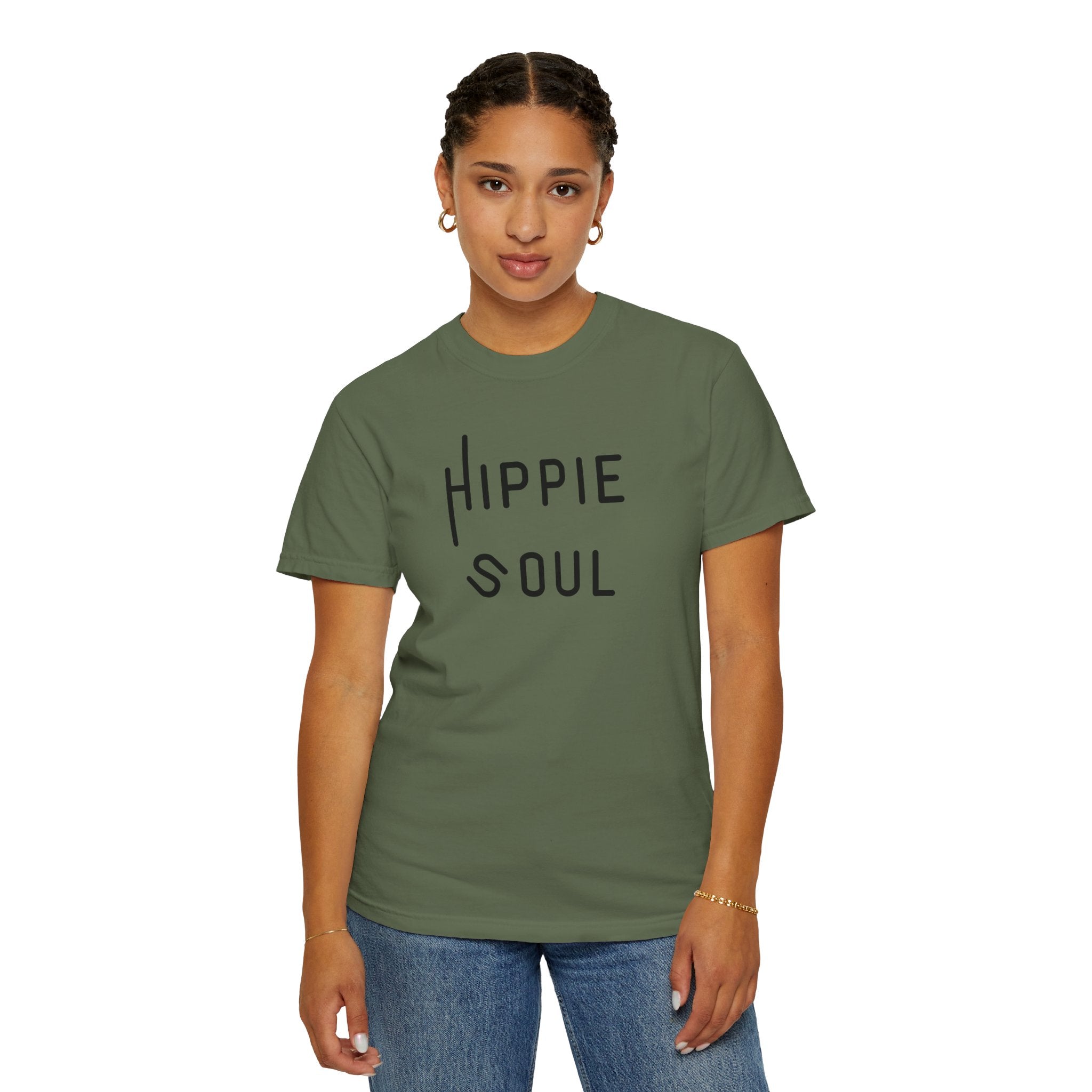 Hippie Soul T-shirt, Unisex Garment-Dyed Tee, Boho Style Shirt, Casual Summer Wear, Gift for Free Spirits, Festival Fashion