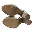 Dream Pairs Womens 5.5 Gold Glitter 5.75" Heel Open Round Toe Ankle Strap Shoes