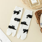 Thumb Toe Pig Hoof Shoes Sheep Hoof Socks Japanese Flower Pattern
