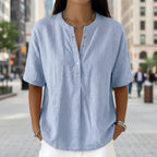 Women's Solid Color Loose-Fit Short-Sleeve Pullover Top