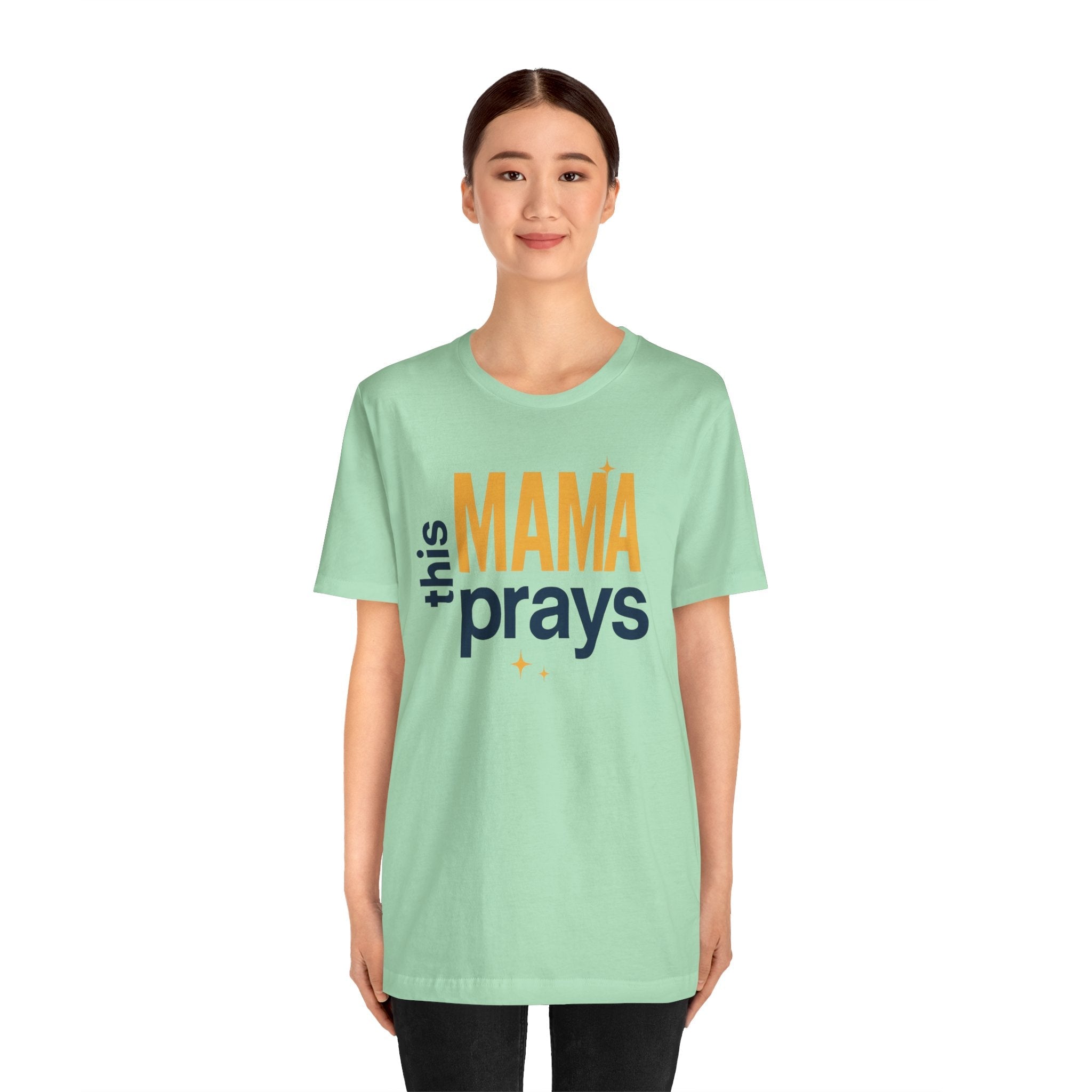 This Mama Prays Tee | Unisex Jersey Short Sleeve T-Shirt, Faith Gift, Mom Life Shirt, Inspirational Apparel, Christian Merchandise