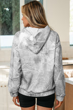 Light Pink Camouflage Woodland Print Oversized Sporty Hoodie