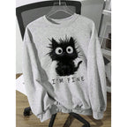 Women's Cute Kitten Graphic Sweatshirt