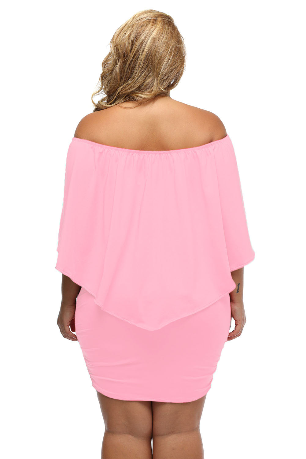 Plus size  Dressing Layered Fiery Red Mini Poncho Dress