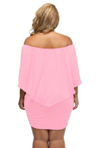 Plus size  Dressing Layered Fiery Red Mini Poncho Dress