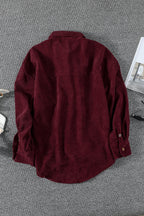 Pink Corduroy Button Pocket Shirt