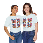 T-Shirt American Cowboy Boot with American Flags Patriotic Tee