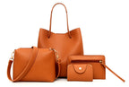 Fashionable Solid Color Mother-Daughter Bag Set (4 Pieces)