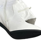 New Dream Pairs Women Size 8.5 White Faux Leather 3" Heel Knee High Boots w Flaw