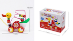 Wooden Duck Pull Toy with Beads for Early Learning