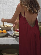 Backless Scoop Neck Maxi Dress