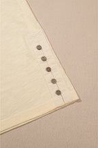 Beige Solid Color Tank Top and Smocked Waist Pants Set