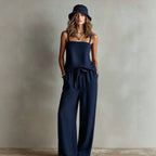 Women's Spaghetti Strap Cami Top & Wide-Leg Pants Two-Piece Set