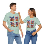 T-Shirt American Cowboy Boot with American Flags Patriotic Tee