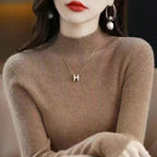 New Slim-fit Figure-flattering Sweater With A Half-high Neckline