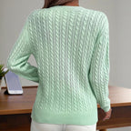 Women’s Textured Crew‑Neck Pullover Top