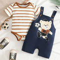 Children's Striped Bodysuit and Overalls Set
