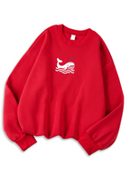 Womens Casual Sweatshirt With Print Cozy Hoodie For Fall Soft Wool Blend