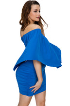 Plus size  Dressing Layered Fiery Red Mini Poncho Dress
