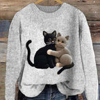 A Stylish High-end Pullover With A Relaxed Fit A Crew Neck, And Trendy Long Sleeves
