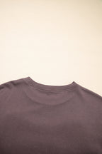 Dark Khaki Terry Bow Pattern Drop Shoulder Sweatshirt