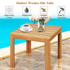Wooden Square Patio Coffee Bistro Table