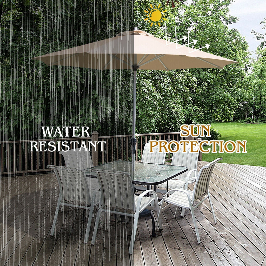9 Feet Patio Outdoor Market Umbrella with Aluminum Pole without Weight Base