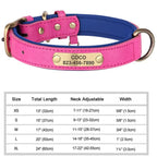 Personalized Dog Collar, Custom Engraved PU Leather Dog Collars, Free Engraving ID Tag Nameplate For Small Medium Large Dogs - C1502