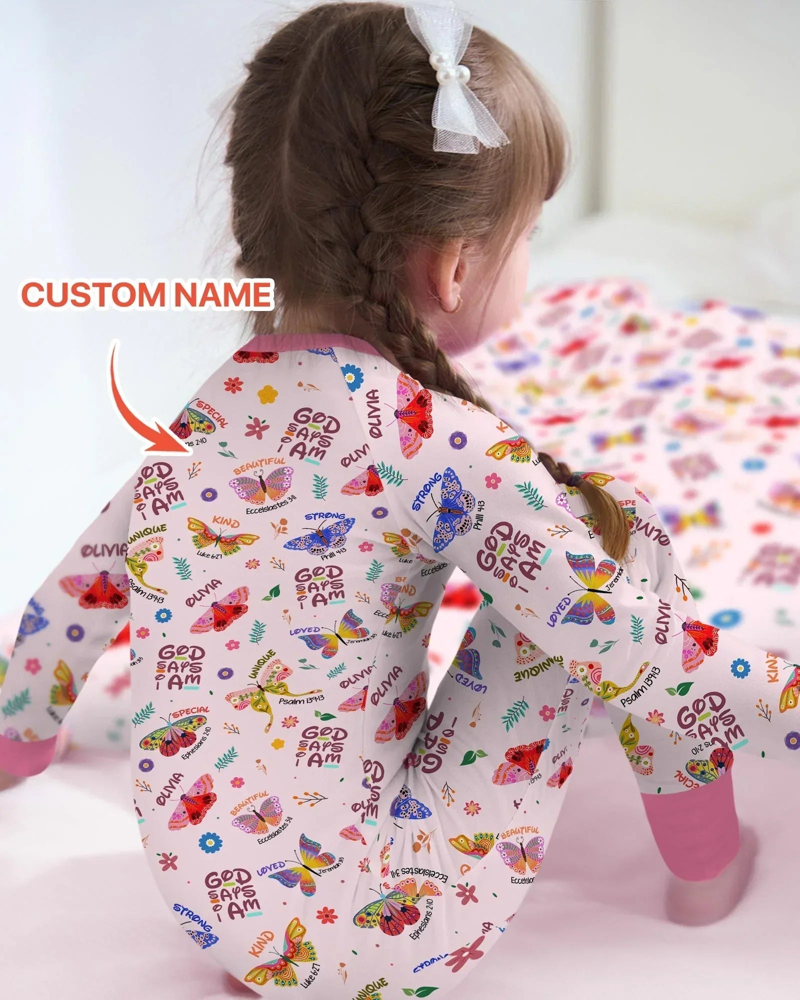 Custom Name God says I am Butterfly Bamboo Convertible Zippy