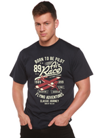 Born To Be Pilot Men's Bamboo Viscose/Organic Cotton Short Sleeve Graphic T-Shirt