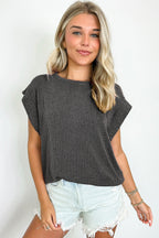 Canton Twisted Ribbed Textured Plain T Shirt