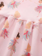 Children's Ballerina Print Short Sleeve Dress
