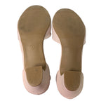 Laurmosa Big Girl Size 4 Pink Closed Toe 2" Chunky Heel Ankle Strap Sandal Shoes