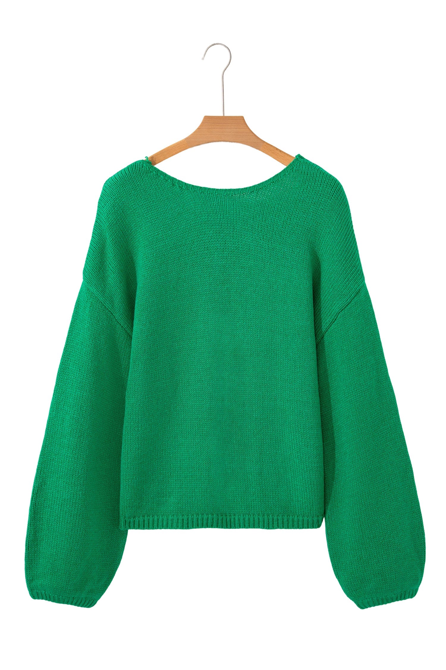 Black Bow Backless Bubble Sleeve Sweater