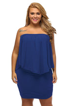 Plus size  Dressing Layered Fiery Red Mini Poncho Dress