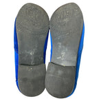 Cosidram Mens Size 15 Blue Velvet Gold Accent Slide On Low Heel Loafers Shoes