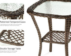 Outdoor Wicker Swivel Glider Rocker Patio Furniture Set