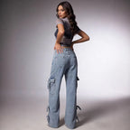 Mid-rise Versatile Womens Jeans In Light Blue