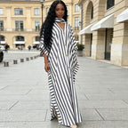 African-Inspired Striped Loose Long Dress | One Size 5 Colors