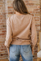 High-rise saved by grace Letter Embroidery Mineral Wash Loose Sweatshirt