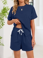 Round Neck Short Sleeve T-Shirt and Shorts Set